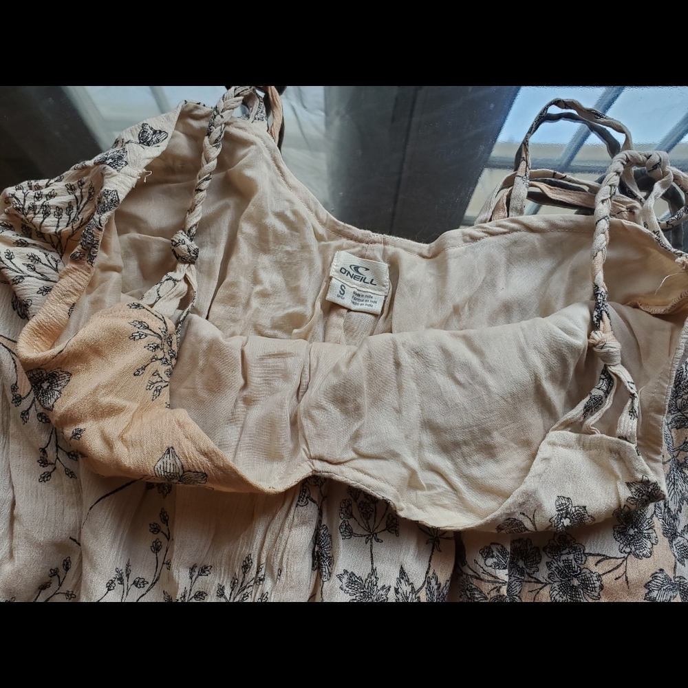 NWT O'Neill Floral Beachy Linen Sun Dress - Picture 7 of 9